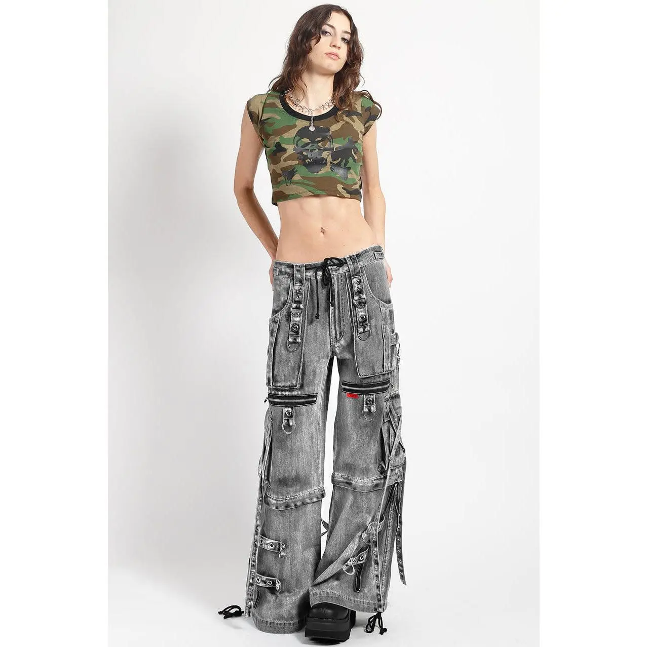 Tripp NYC X-Strap Pants [BLACK FOG WASH DENIM] - TikTok Shop
