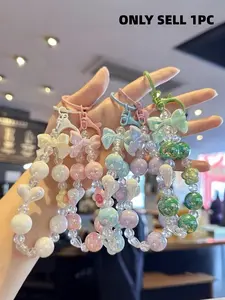 Minimalist Keychain Set Random Colors, Transparent Clear Acrylic with Star Heart Bow Design, Charming Cute Women's Accessories Holiday Gift