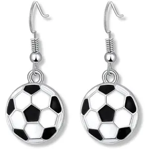 Soccer Earrings, Soccer Jewelry, Soccer Ball Dangle Earrings for Soccer Players, Soccer Moms, Soccer Gifts