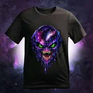 Galaxy Drip Alien Skull T-Shirt