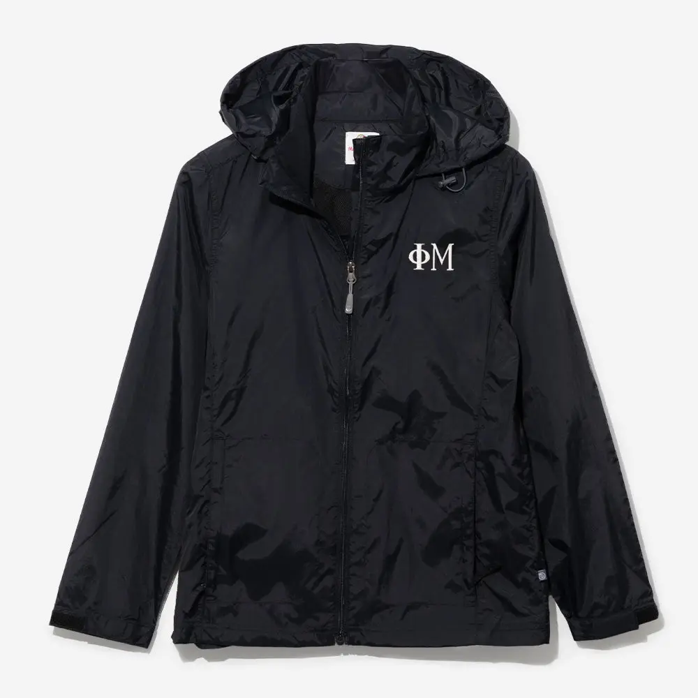 Phi Mu Lightweight Rain Jacket | Black