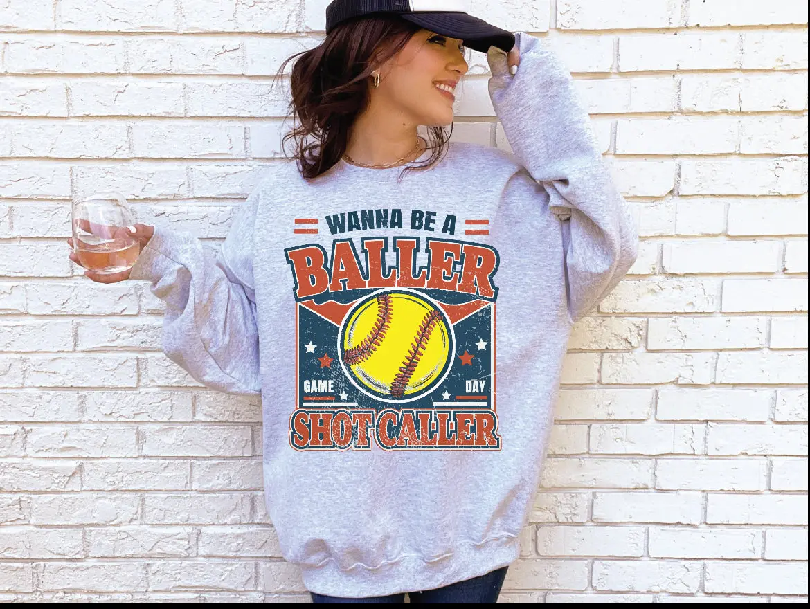 Wanna be a Baller Softball Athletic Grey Wanna be a Baller Softball Athletic Grey