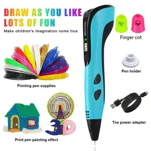 3D Printing Pen Set,   8-piece set  Includes 3D printing pen, Type-C charging cable, charging head, base, picture album and 36 meters of PLA consumable material. Creative DIY children's gift, New Year gift, birthday gift, DIY gift  Children's Toy