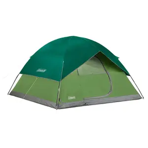 Coleman Sundome 6-Person Camping Tent Spruce Green 2206837 WeatherTec System Easy Setup 10x10 ft Dome Tent with 2 Windows and 1 Ground Vent
