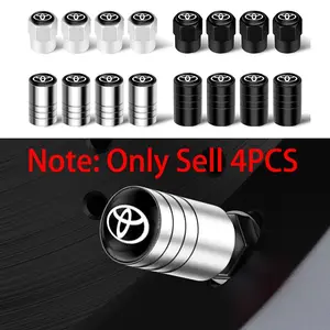 4Pcs Toyota 3D Aluminum Alloy Car Wheel Tire Valve Caps Cover For Toyota GR Corolla Yaris Aygo Hilux Prius RAV4 Crown Camry Avensis Auris Accessories
