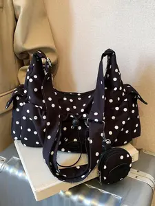 Simple and cute polka dot underarm bag, sweet and spacious daily women's shoulder crossbody bag