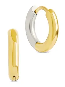 Cinzia Dual Tone Thin Micro Hoops