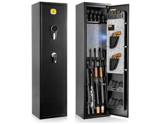 BlackSmith 6-long Safe Cabinet for Home, Quick Access,Keypad & Key,Wall Mount,Rack & Ammo Storage,Door Pockets (Digital Keypad-6)