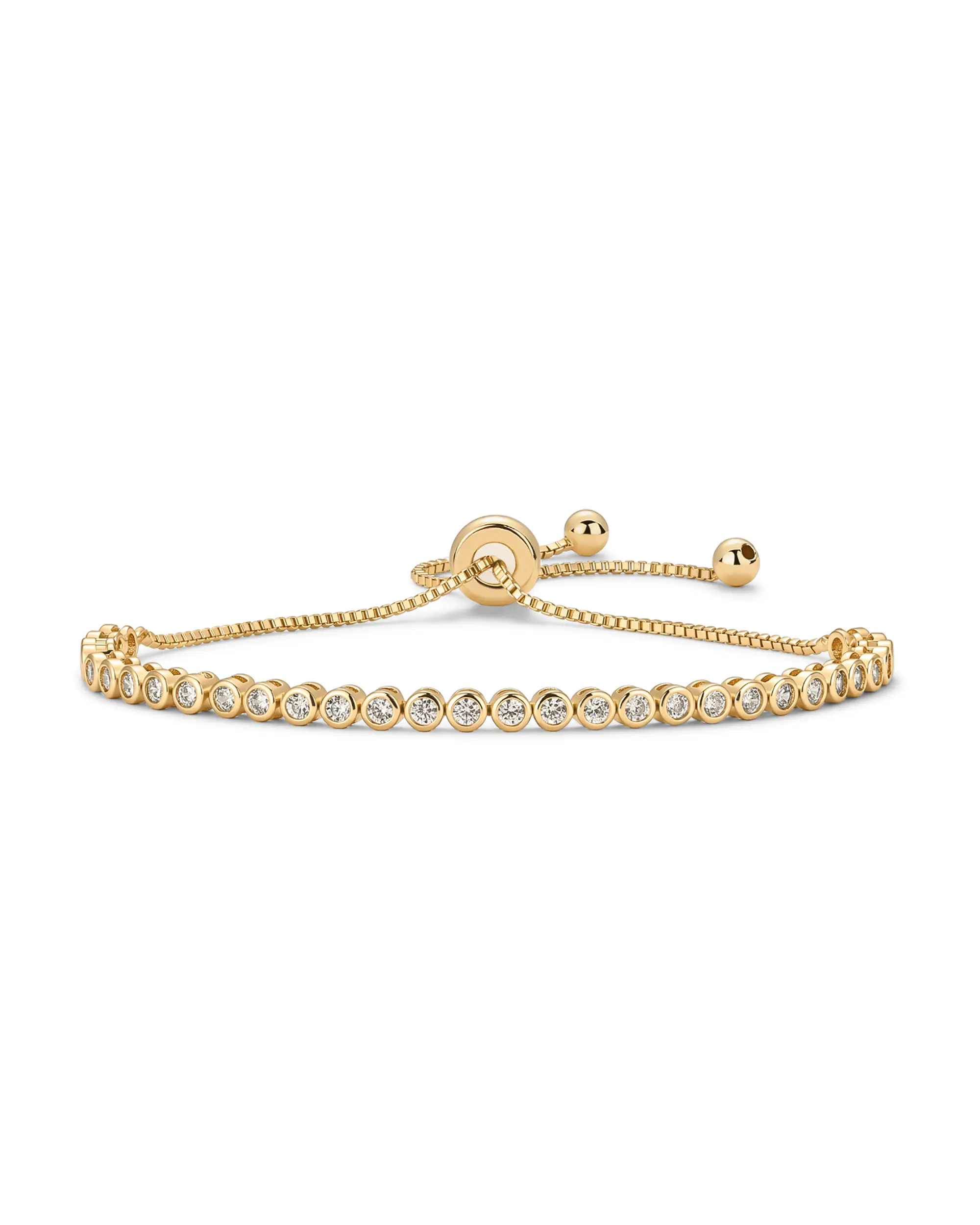 PAVOI 14K Gold Plated Tennis Bracelet for Women - Adjustable Bracelet with Cubic Zirconia