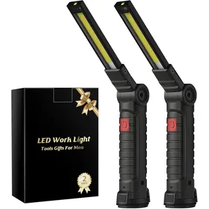 Tool Fathers Day Dad Gifts for Men Him Husband, Rechargeable LED Work Light BBQ Grill with Magnetic Base Hook, 360° Rotate Mechanic Flashlight Mens Easter Birthday Gifts