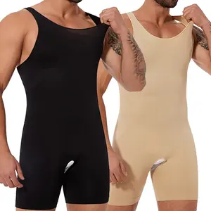 Men  Bodysuits Shapewear Comfortable Tummy Control Full Body Shaper Open Crotch Underwear Compression Breathable Lightweight Underwear Menswear Fitness Clothes
