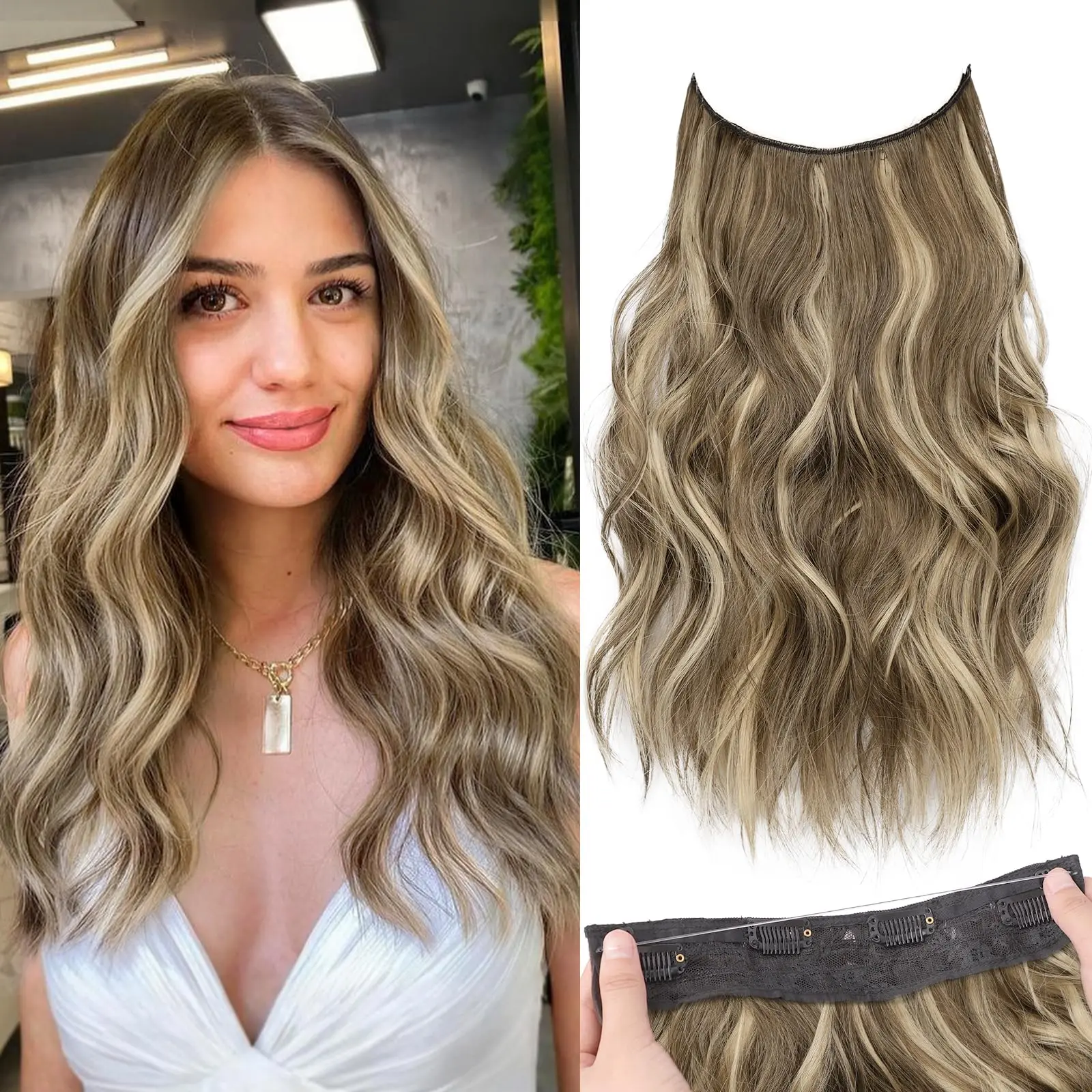 16inch Medium Brown Ash Blonde