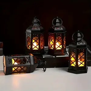 Mini Lantern Candle Lamp Set, Battery Powered Table Light for Holiday Decor, Perfect Gift for Christmas, Thanksgiving, Halloween, Valentine's Day, Decoration