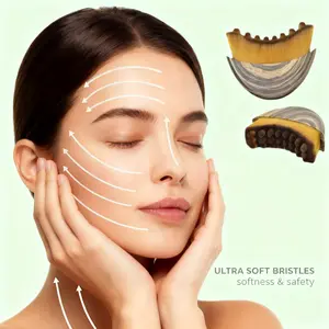 Lymphatic Drainage Facial Brush for Contouring Jawline Shaping Ergonomic Design Enhances Radiance Absorption Precisely Fits Skin Relieves Fatigue Soft Durable Bristles Face Scrubber Tool Gentle
