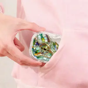 Chameleon Eye Print Retainer Case, Detailed Stained Glass Orthodontic Box, Portable Dustproof Container for Dental Retainers and Aligners