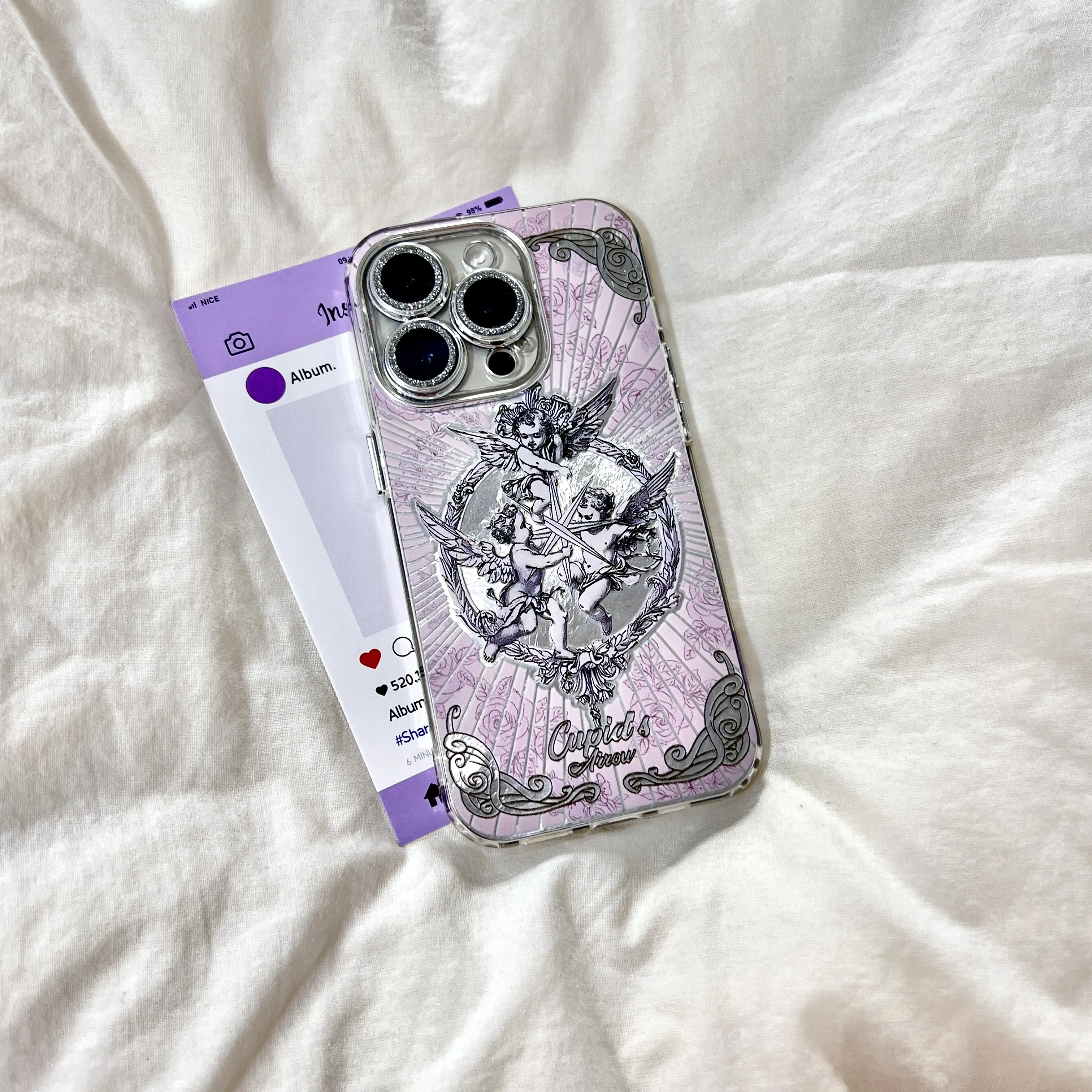 Compatible With iPhone17, 16promax,16 15pro 14PLUS 13 12Pro 11 Pro Max.Retro European Cupid Angel Phone Case.iphone 15 promax case/13 cases, Accessories, Smartphone, Casing, Cover