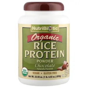 NutriBiotic Organic Rice Protein Powder, Chocolate, 1 lb 6.93 oz (650 g)
