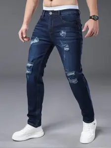 Men's Regular Fit Straight Leg Jeans, Casual Comfy Denim Jeans for Daily Wear, Fashion Streetwear Men's Bottoms for All Seasons