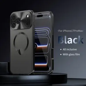 Magnetic HD Tempered Glass Screen Protector for iPhone 17 Pro Max/pro/air Series, Dual-Function Magnetic Case with Metal Bumper, Cover