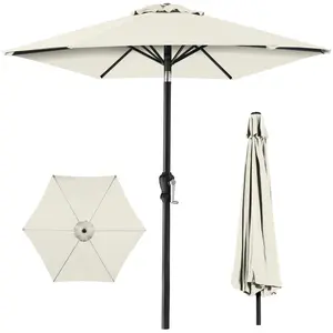Best Choice Products 10ft Outdoor Steel Market Patio Umbrella w/ Crank, Tilt Push Button, 6 Ribs