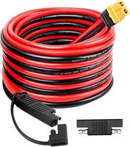 10AWG SAE to XT60 Connector Extension  10FT, XT60 Female to SAE  with SAE Polarity Reverse Adapter for Portable Power Station Solar Panel Solar Generator