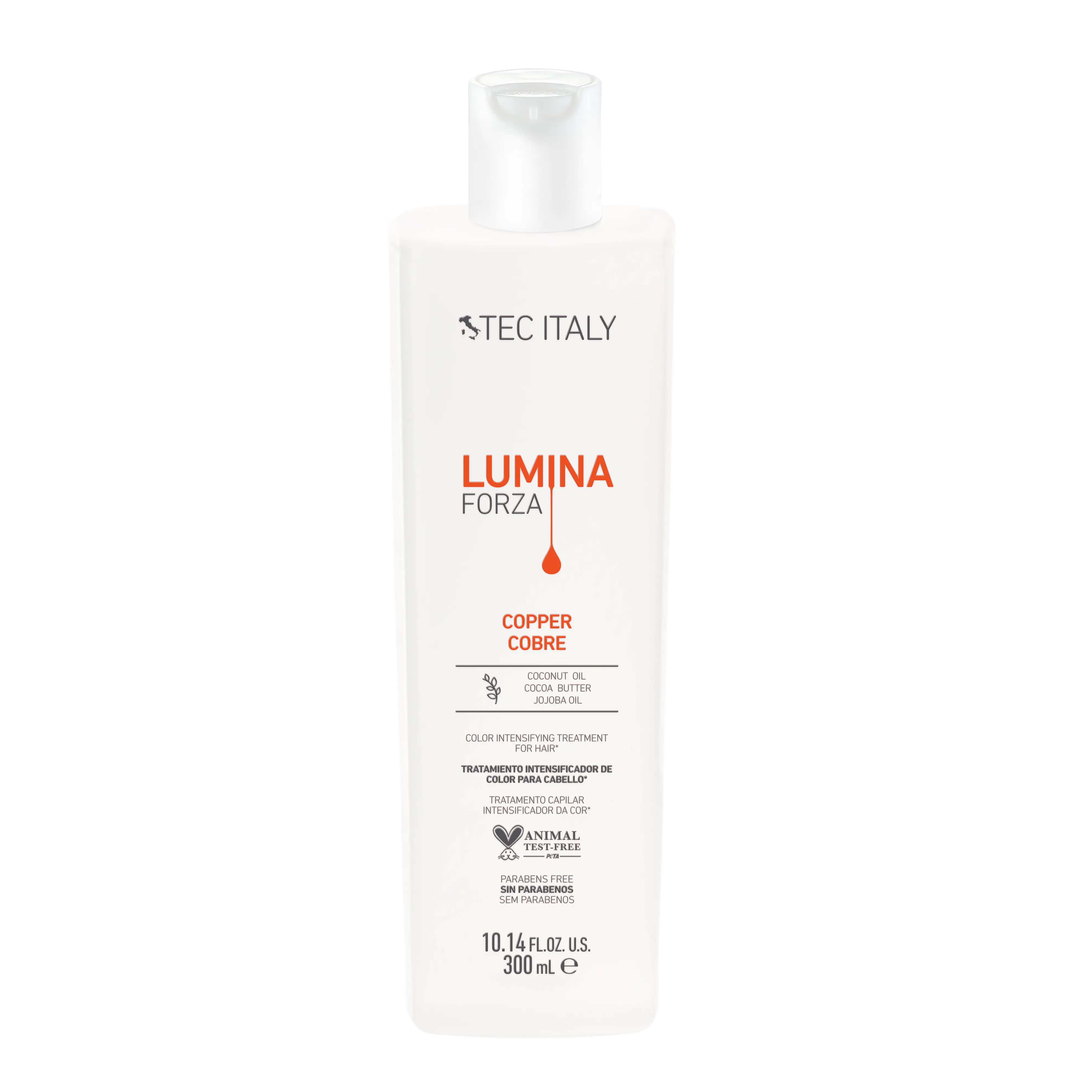 Tec Italy Lumina Forza Copper Red Haircare Shampoo or Conditioner - 10.1Oz, Cleansing & Repair Hair Treatment