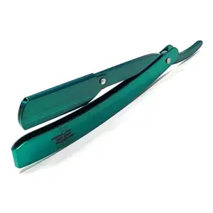 Lightweight Stainless Steel Shaving Grooming Hair Cutting Straight Edge Razor Knife Easy to Use Beard and Mustache -  Green