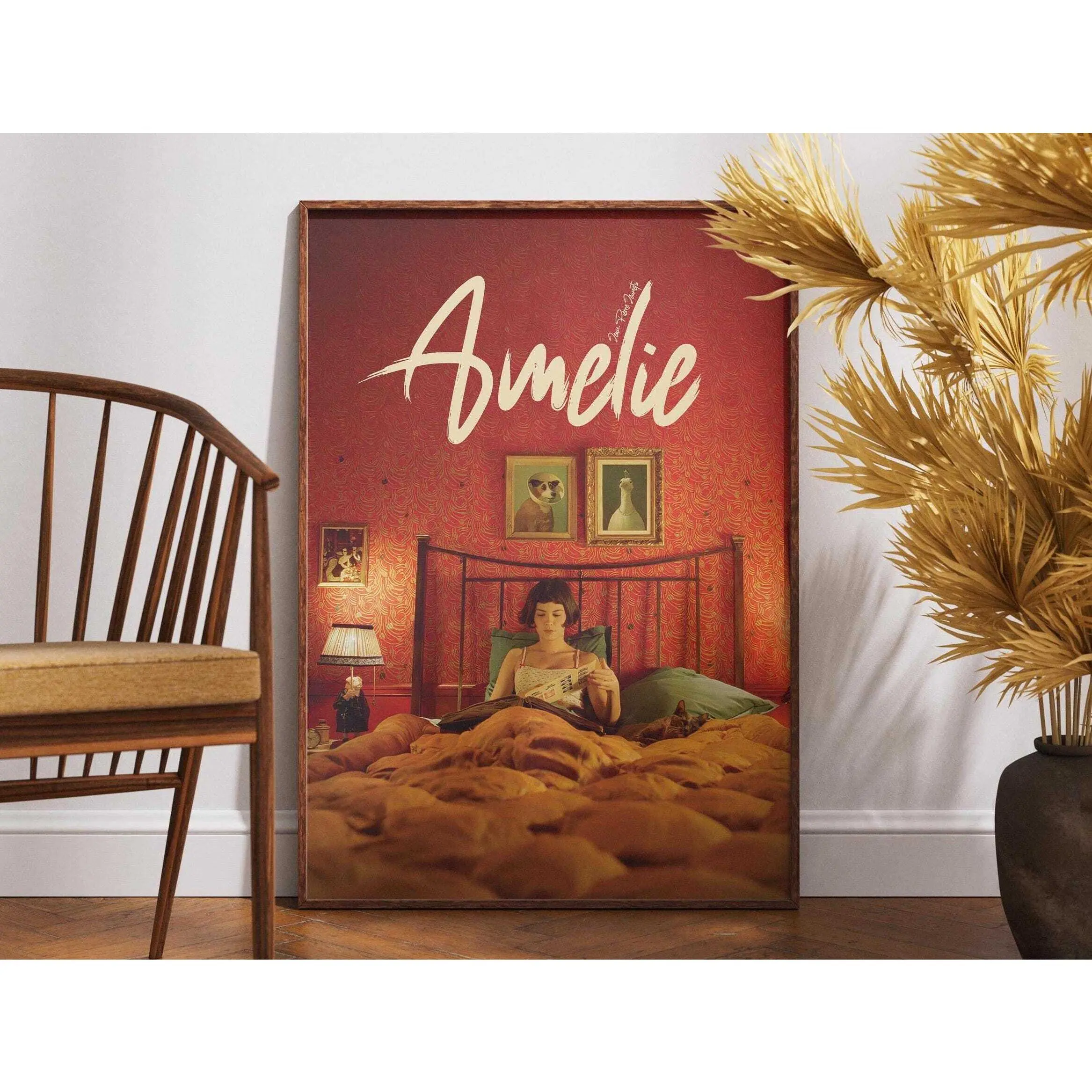 Amelie Poster, Retro Movie Poster, Vintage Art, Wall Art, Gift for Her, Home Decor, Audrey Tautou, Yann Tiersen, Romantic Movie, Gift Idea POSTER