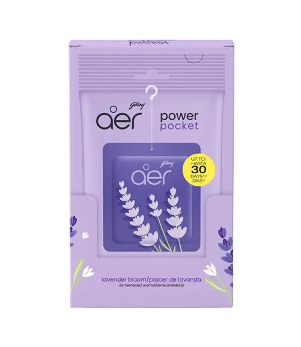 Godrej Aer Power Pocket Lavender Bloom Pack of 6, Hanging Home Air Freshener Godrej Aer Power Pocket Lavender Bloom Pack of 6, Hanging Home Air Freshener