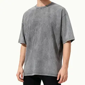 Unisex Oversized Crewneck Short Sleeve Washed Tee—Retro Washed Solid Color T-Shirt , Comfortable Streetwear  Casual