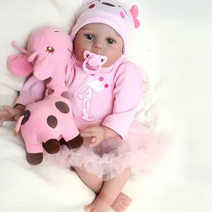 50cm Newborn Girl Doll, Realistic Handmade Vinyl Weighted Fabric Body, High-End Painted Gift Set, Suitable For Children Aged 3 And Above