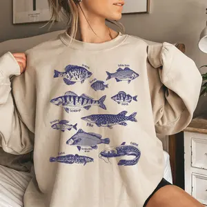 Vintage 90s Fishing Wife Camping Summer Graphic Sweatshirt, Fishing Camping Vacation Outdoors Angler Pullover Hoodie For Men & Women