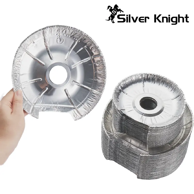 Disposable Aluminium foil Electric Stove Burner Covers - 25 Pcs 6 inch and 25 Pcs 8 inch Round Burner Liners Bibs to Keep Stove Top Clean From Oil and Food
