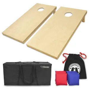 GoSports 4 ft x 2 ft Solid Wood Premium Cornhole Set