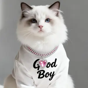 Heart Shaped Artificial Diamond Pet Collar,  Crystal Diamond Heart Claw Pendant Wedding cat and Dog Small pet Necklace Jewelry Cat And Dog Accessory