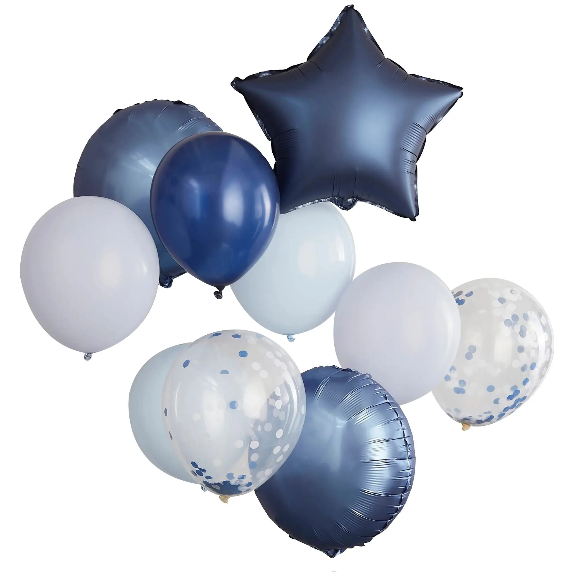 Elegant Blue Foil Balloon Bouquet Bundle Elegant Blue Foil Balloon Bouquet Bundle
