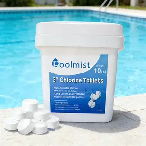 20LB,3 Inch Pool Water Clarity Tabs 10LB 2 Buckets Slow Dissolving Long Lasting Formula