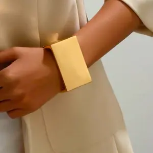 Gold Geometric Square Bangle Bracelet