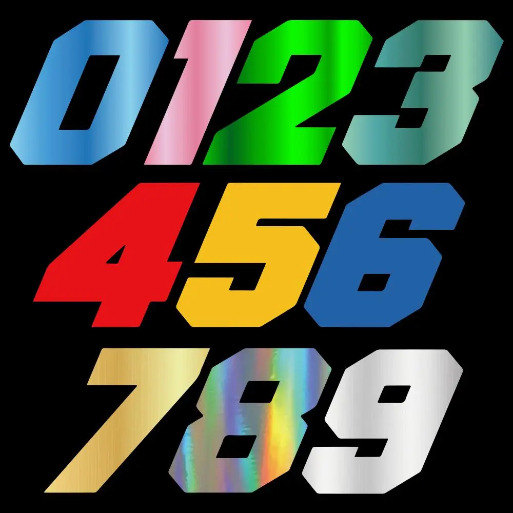 2026 New HungMieh Number 0-9 Car Sticker Racing Decal Custom Vinyl Reflective on Auto Motorcycle Funny JDM for Engine Cover Door Window For your Cars