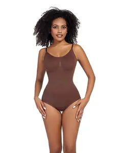 Women's Seamless Shapewear Bodysuit, Spaghetti Strap Strengthened Triangle One-Piece Tight-Fitting Underwear, Casual All Seasons Clothing