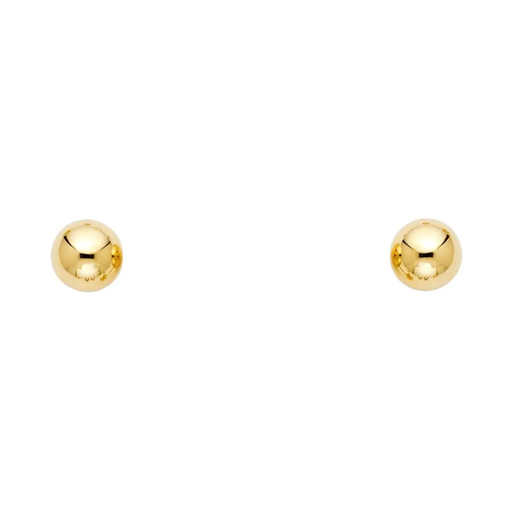 14K Gold 6mm Ball Stud Earrings (Screw Back) 14K Gold 6mm Ball Stud Earrings (Screw Back)