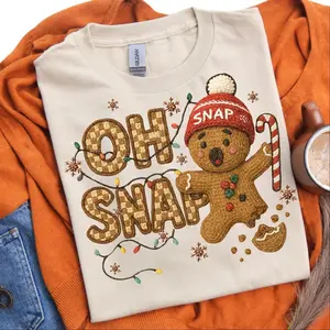 DTF Transfer Full Color - Christmas - Merry - Oh Snap - Gingerbread man - Fall - Sweater Season - Ready to Press