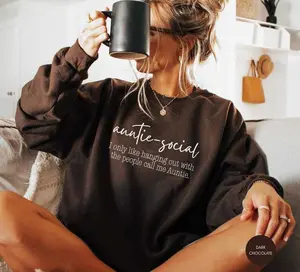 Auntie  Sweatshirt / Short Sleeve T-SHIRT  ,Funny Auntie-Social ,auntie gifts for baby, aunt to be trendy