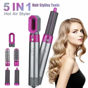 5 in 1 Hair dryer Hot Air Brush Styling Tool Summer Powerful Soft hair care-Curling iron set Hair dryer