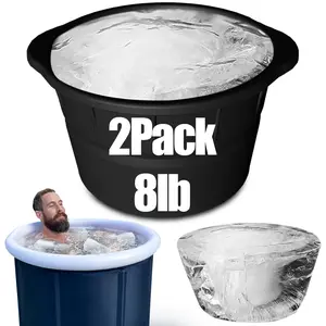 Reusable Large Ice Cube Tray,2 Pack 8Lbs Extra Large Ice Cube Molds,Foldable Silicone Ice Cube Mold, Perfect Ice Baths, Cold Plunge, Chilled Coolers Accessories, for Making Huge Ice Block