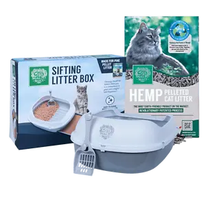 Sifting Litter Box + Hemp Pelleted Litter