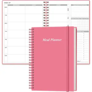 Weekly Meal Planner - A5 Weekly & Daily Meal Prep Journal with Shopping and Grocery Lists for Menu Planning, 93 Sheets/186 Pages  Diet &  , Undated, 52 Weeks, Lasts 1 Year,