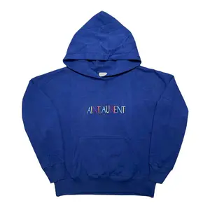 Saint Laurent Embroidered Logo Hooded Sweatshirt Blue (W)