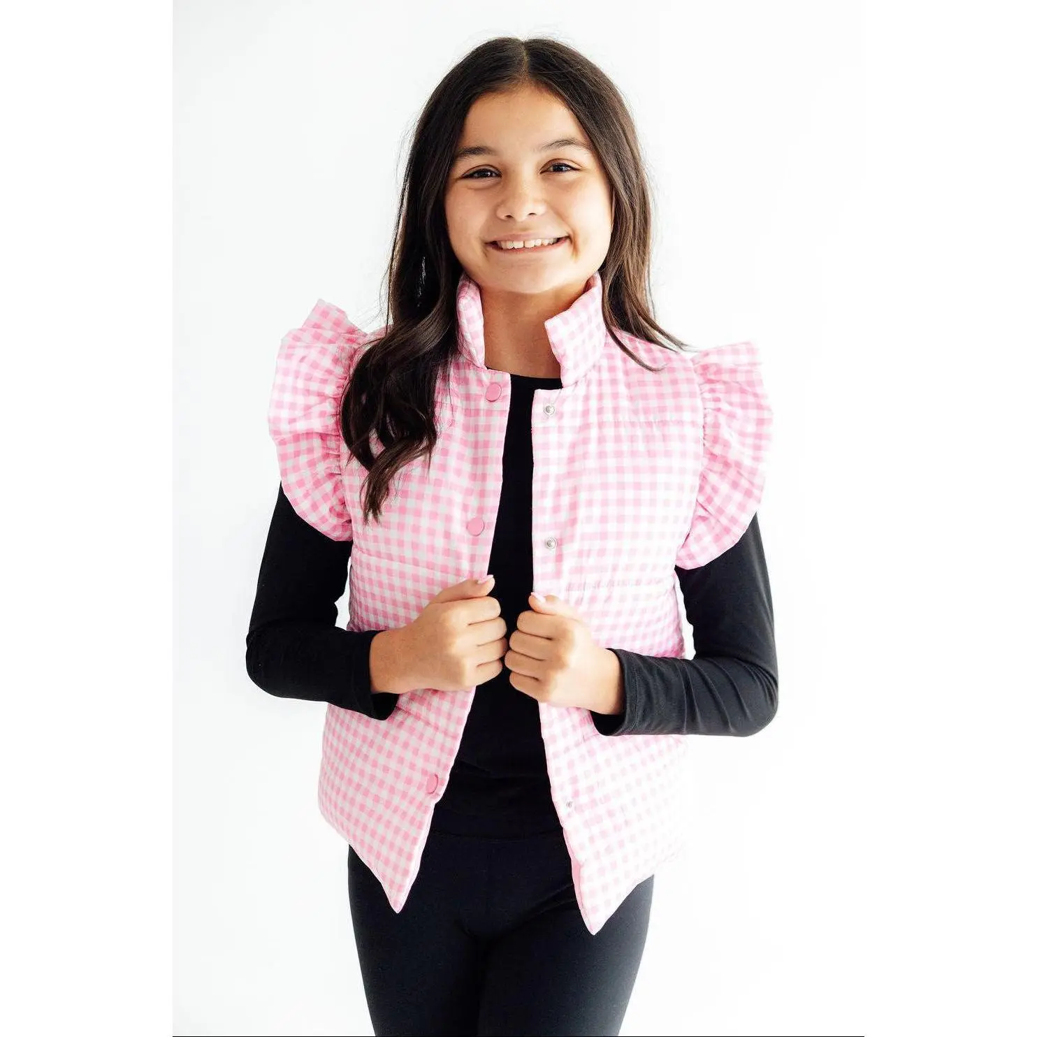 Go-Getter Gingham Puffer Vest