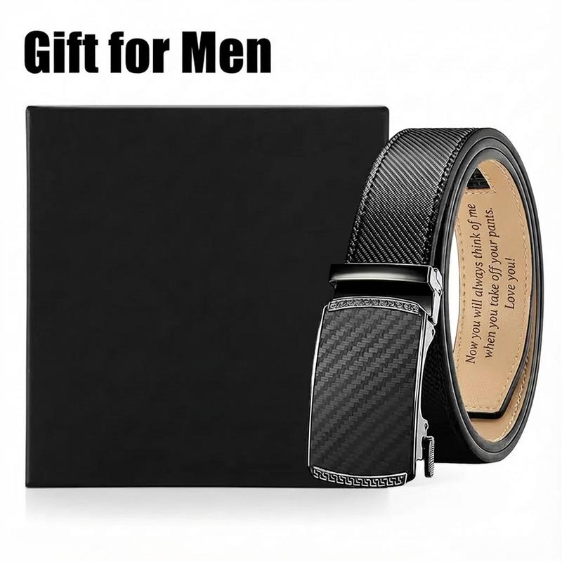 Engraved Men's Ratchet Belt - Personalized Leather Slide Belt with Automatic Buckle - Funny Valentine's Day Gift for Husband Boyfriend Engraved Men's Ratchet Belt - Personalized Leather Slide Belt with Automatic Buckle - Funny Valentine's Day Gift for Husband Boyfriend
